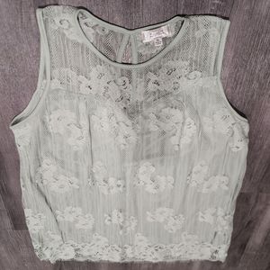 Green "Lace" Tank